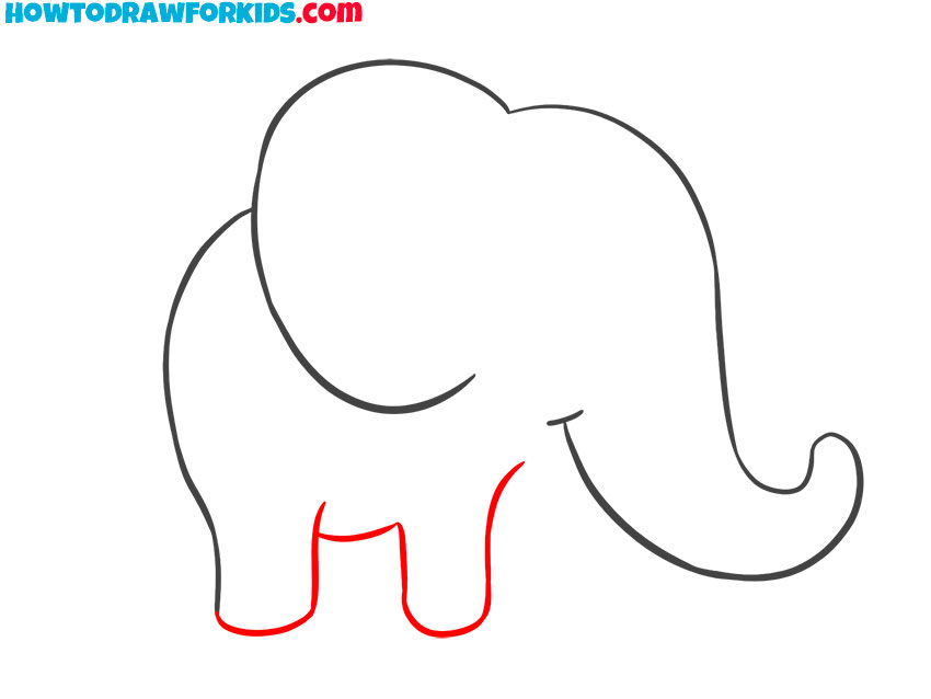 how to draw a cute elephant cartoon