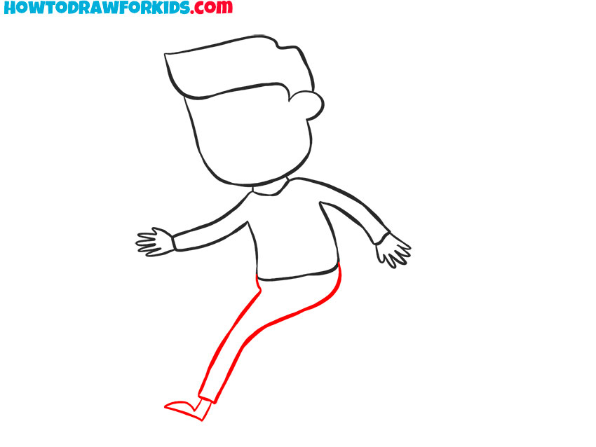 how to draw a running person for kids