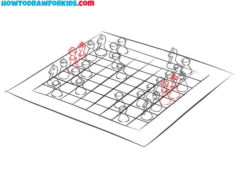 how to draw a simple chess pieces