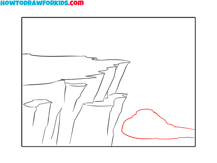 how to draw an easy cliff