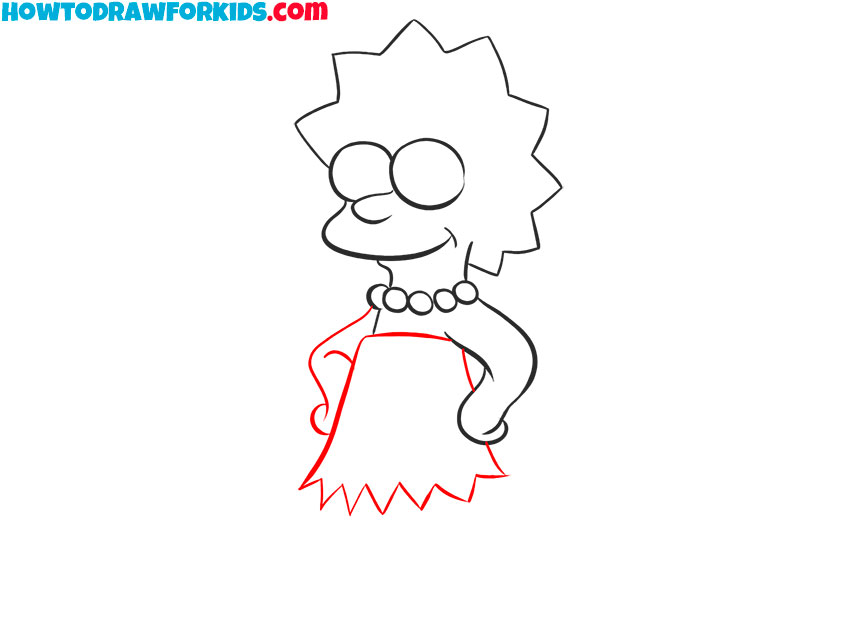 how to draw lisa simpson easily