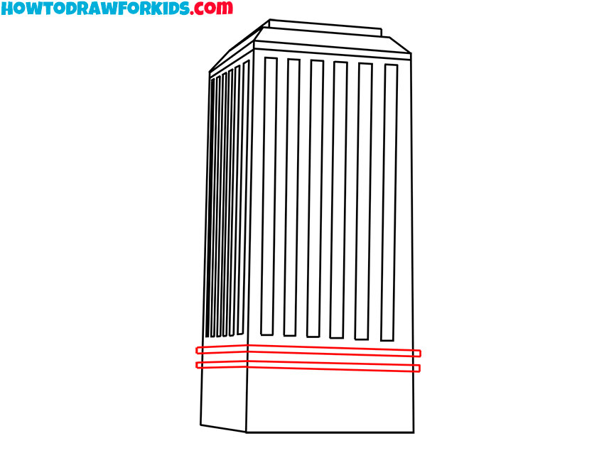 skyscraper drawing step by step