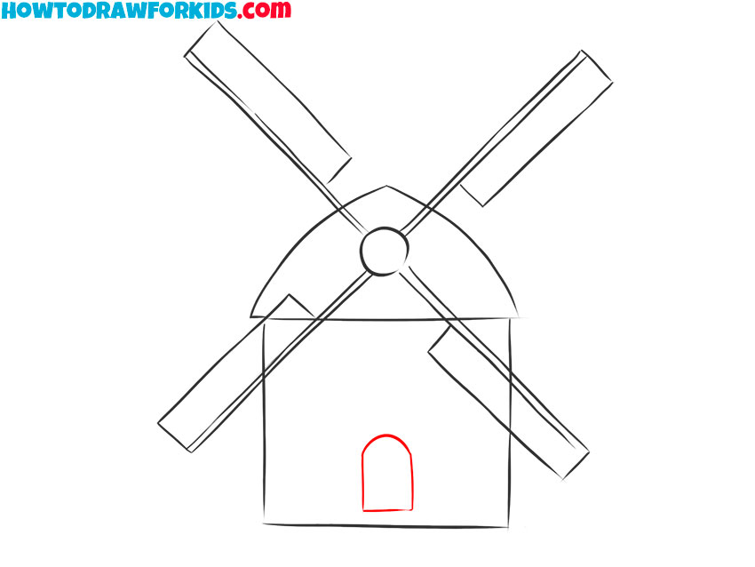windmill drawing step by step