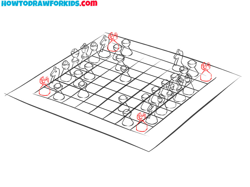 chess drawing easy
