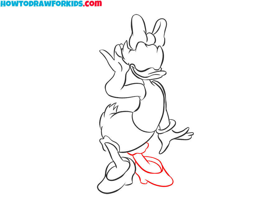 daisy duck drawing step by step