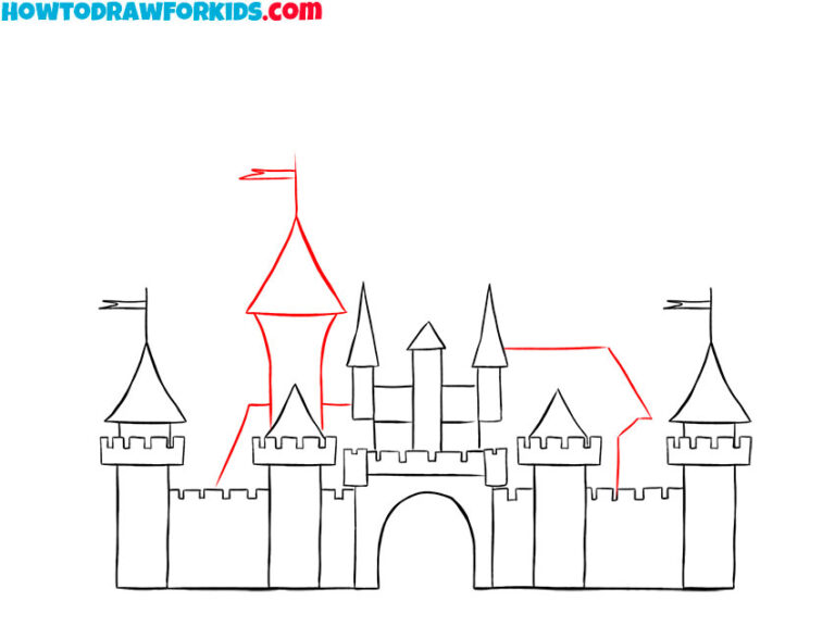 How to Draw the Disney Castle Easy Drawing Tutorial For Kids