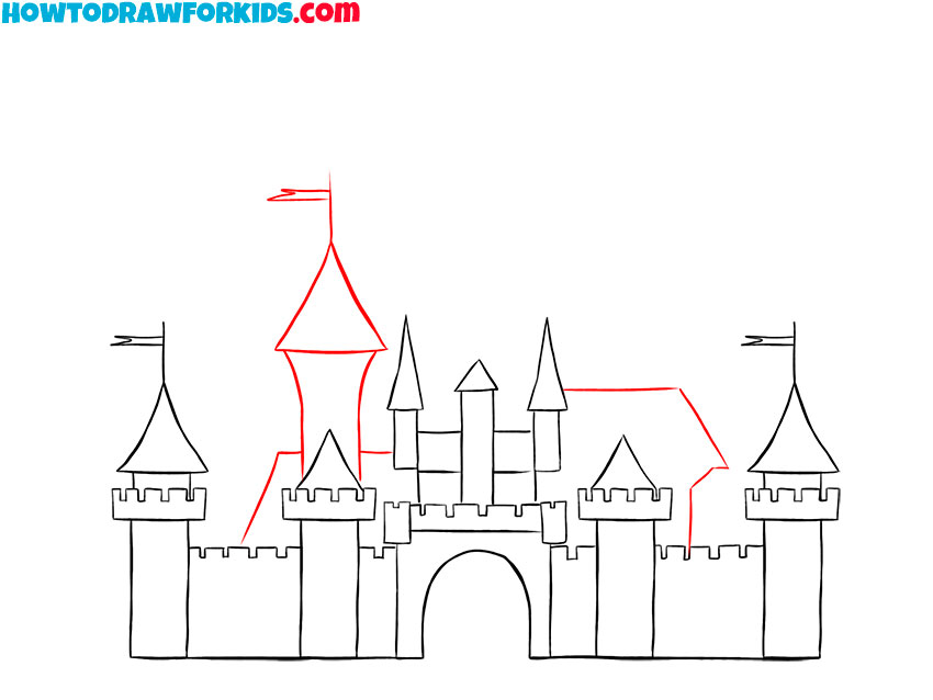 disney castle drawing simple