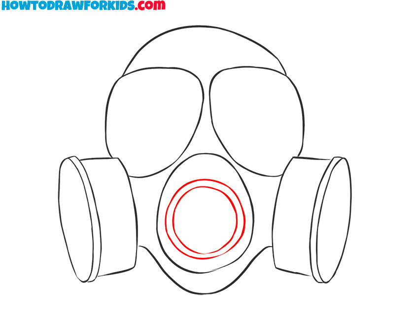 gas mask drawing tutorial for beginners