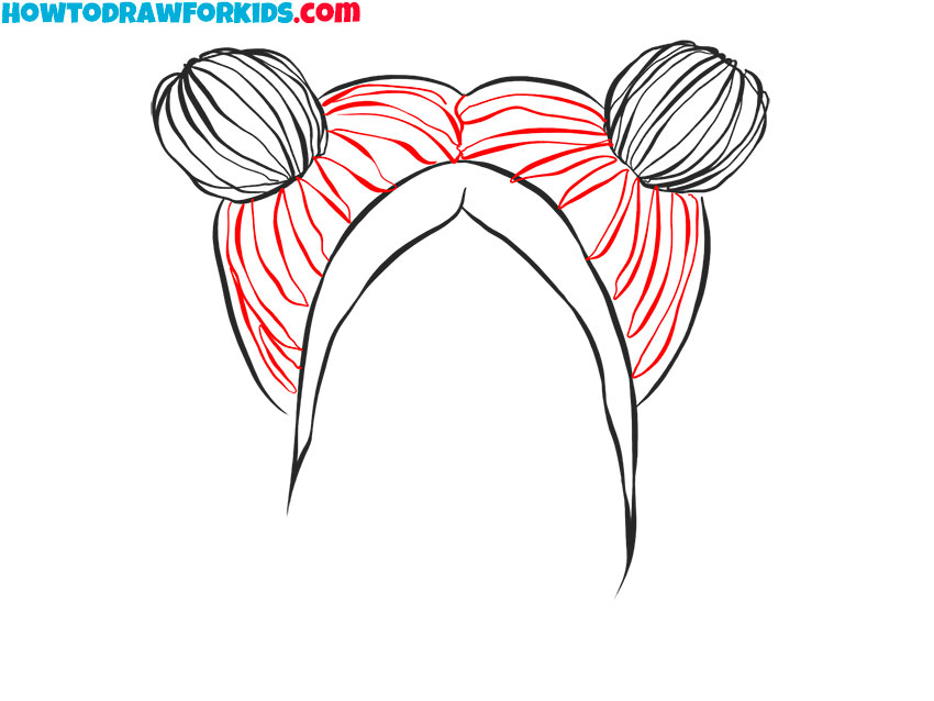 hair buns drawing lesson