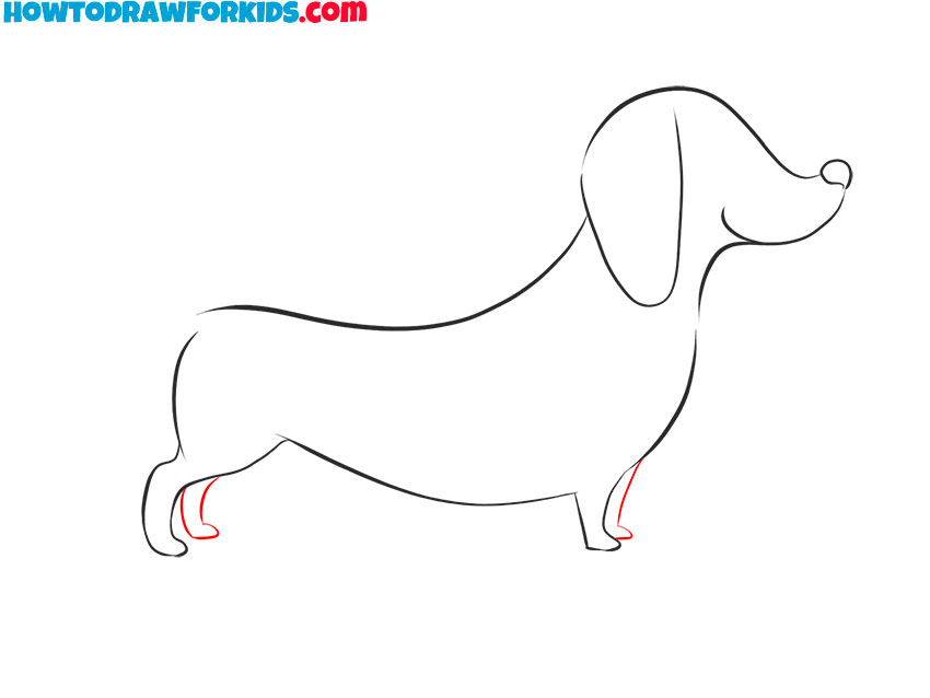 how to draw a cartoon dachshund