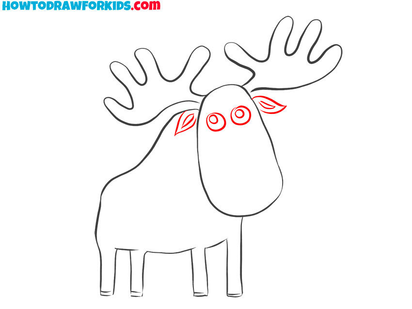 how to draw a cartoon elk