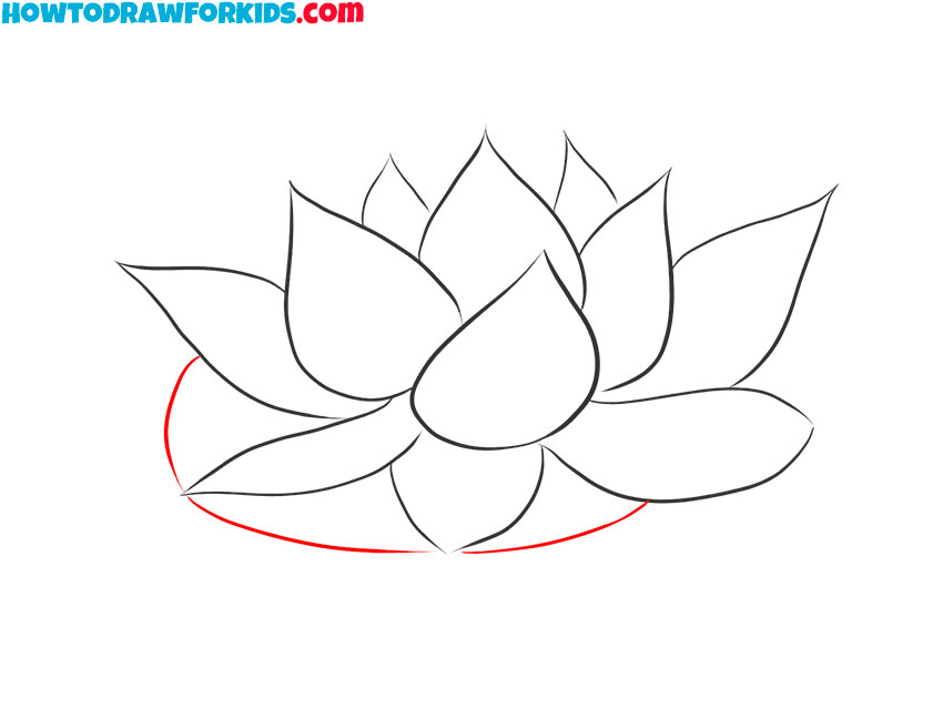 how to draw a lotus plant