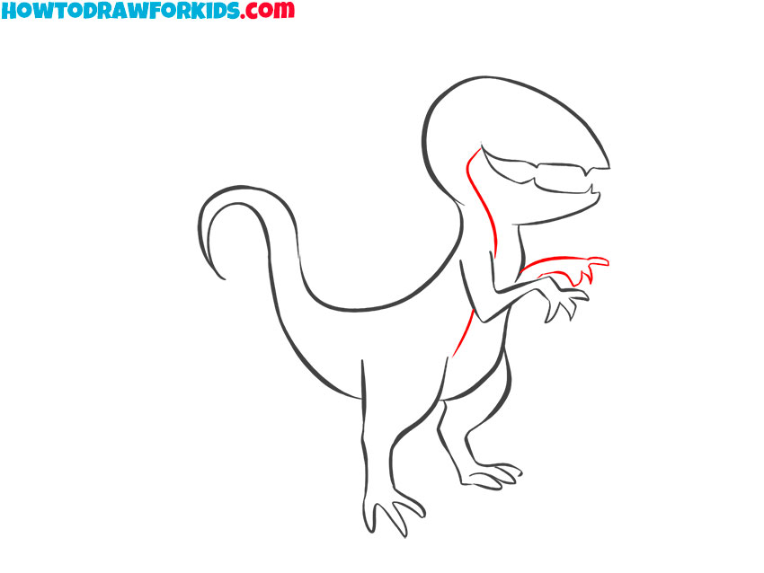 how to draw a raptor dinosaur easy