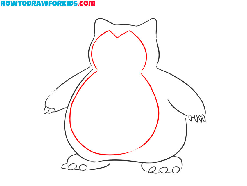 how to draw cute pokemon snorlax