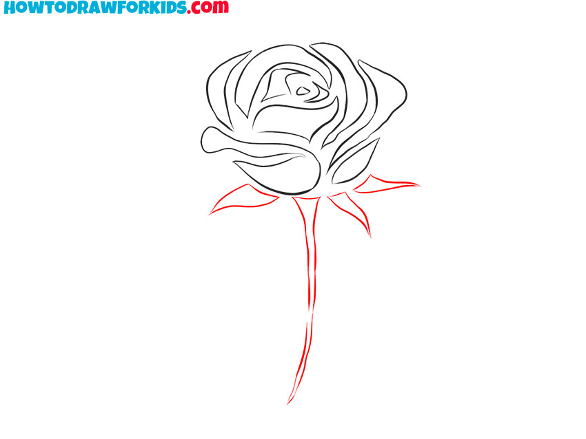 simple rose drawing for beginners