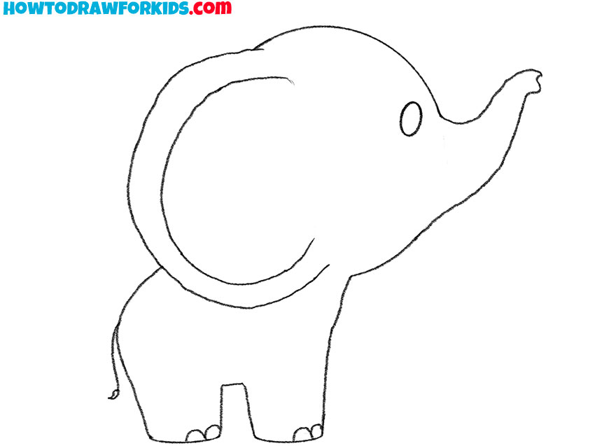 baby elephant drawing simple