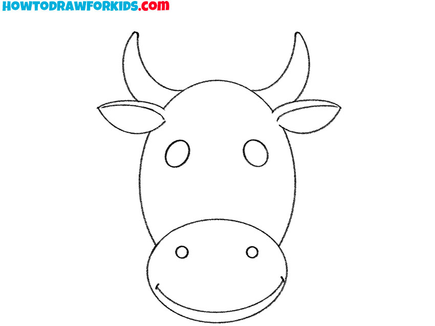 cow face drawing lesson