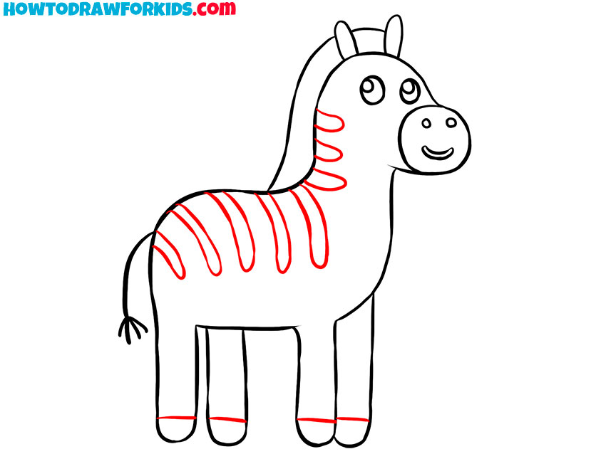 easy realistic zebra drawings