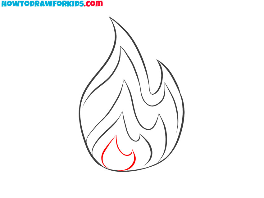 fire flames drawing tutorial for beginners