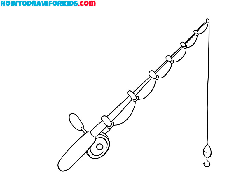fishing pole drawing simple