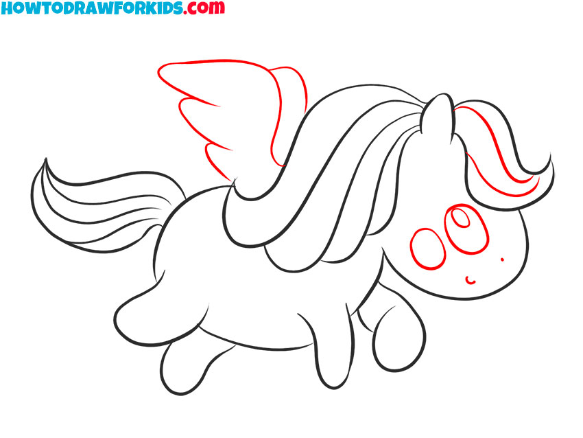 how do you draw a cartoon pegasus