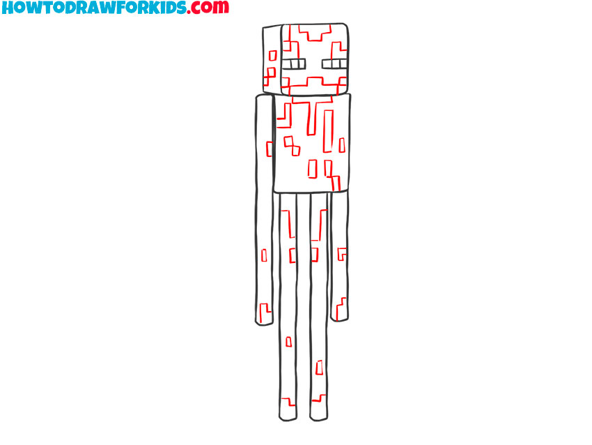 how to draw a 3d enderman