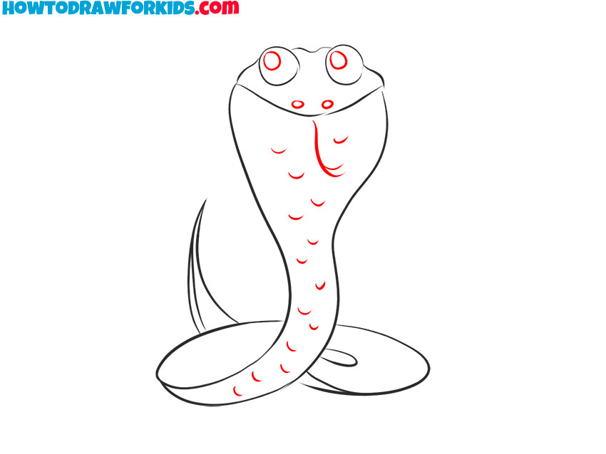 how to draw a cobra realistic