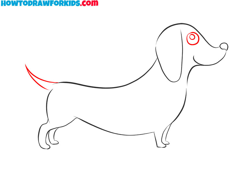 how to draw a cute dachshund