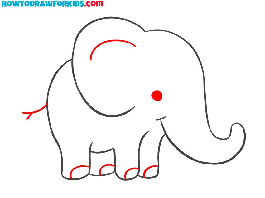 how to draw a cute elephant