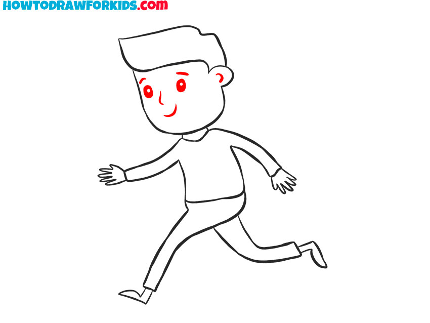 how to draw a running person for beginners