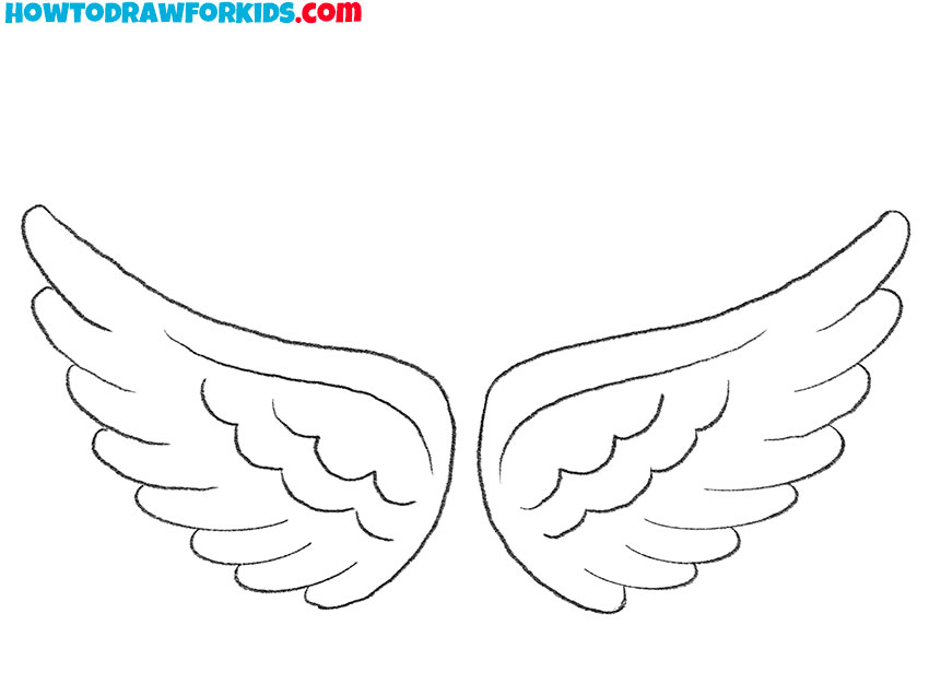 how to draw bird wings for beginners