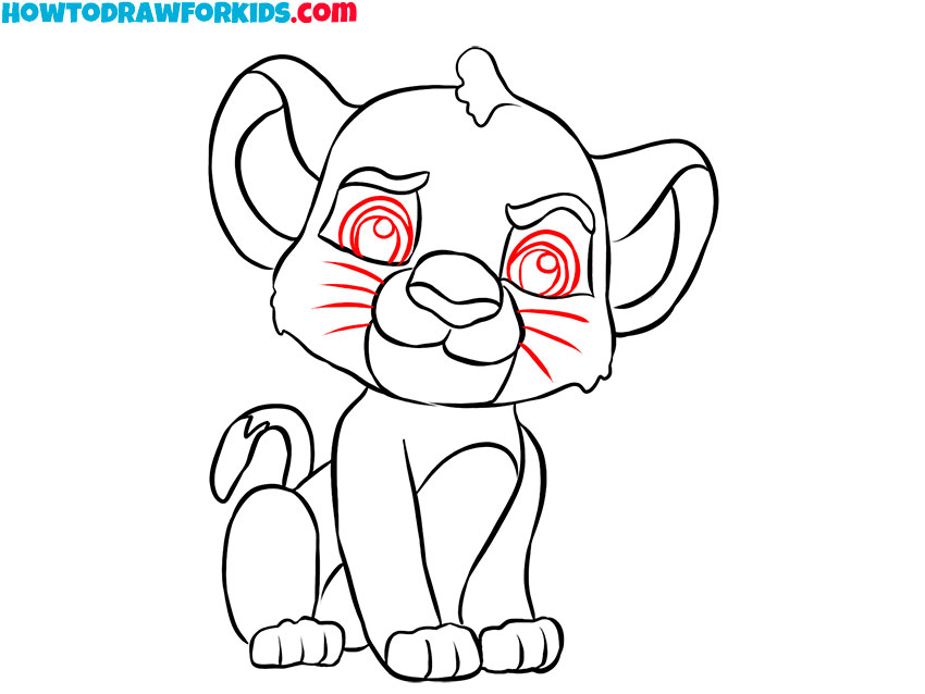 how to draw lion king for kids