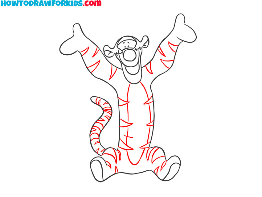 how to draw tigger for kids