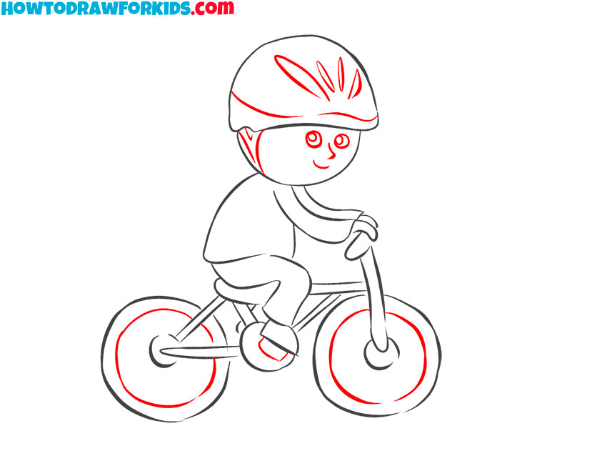 kid on a bike drawing guide