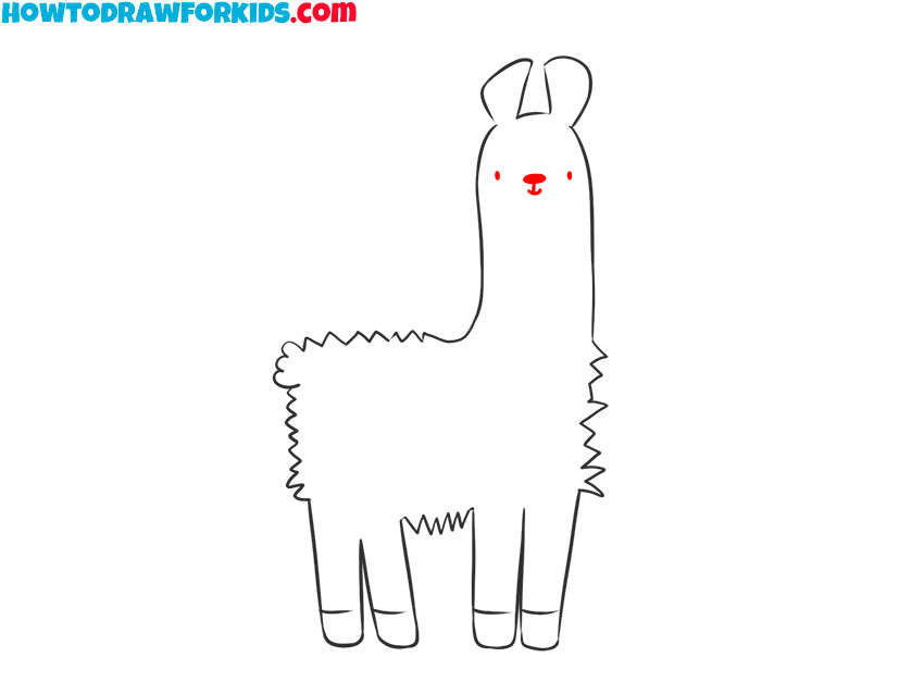 llama drawing simple
