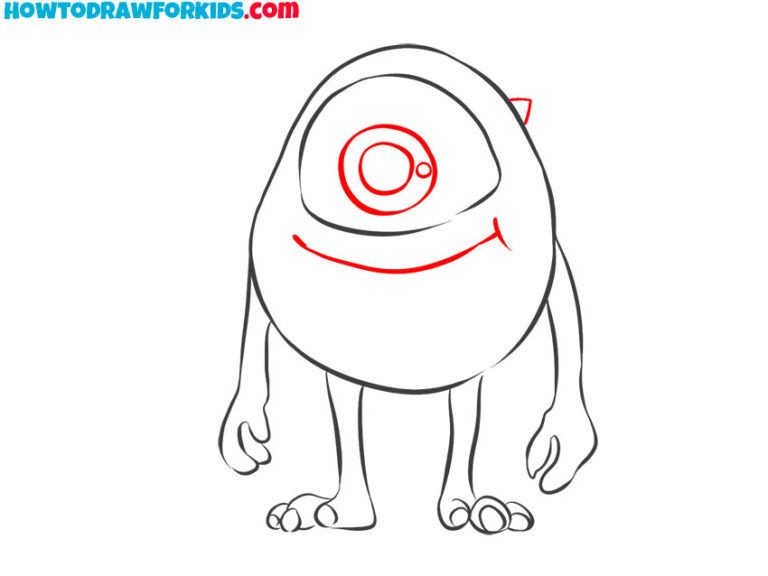 How to Draw Mike Wazowski - Easy Drawing Tutorial For Kids