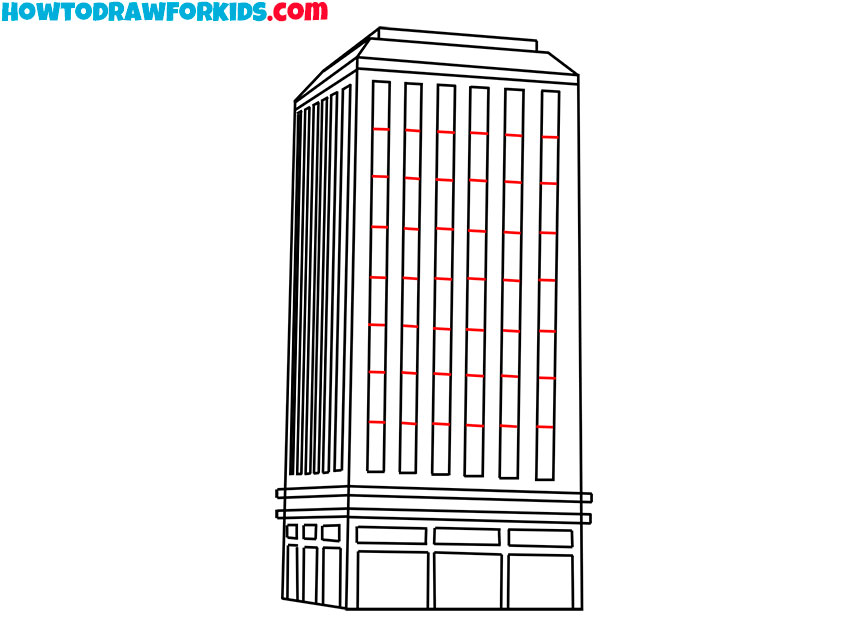realistic skyscraper drawing