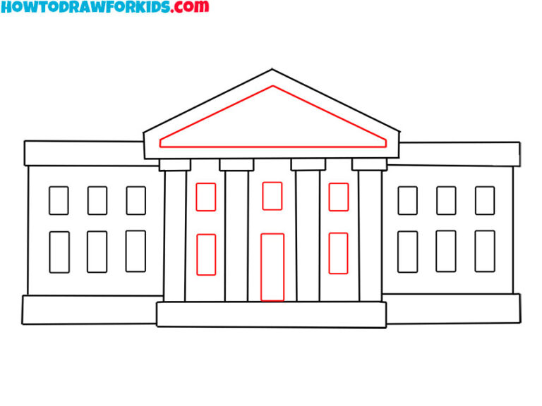 How to Draw the White House Easy Drawing Tutorial For Kids