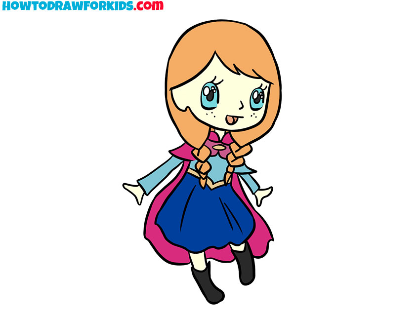 How to Draw Anna from Frozen - Easy Drawing Tutorial For Kids