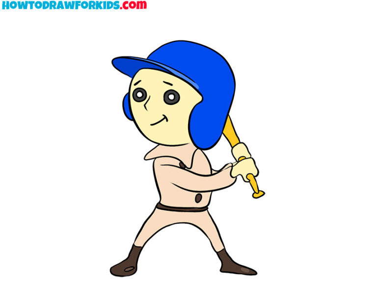 How to Draw a Baseball Player Easy Drawing Tutorial For Kids