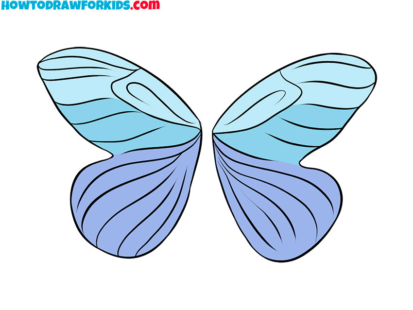 blue fairy wings drawing