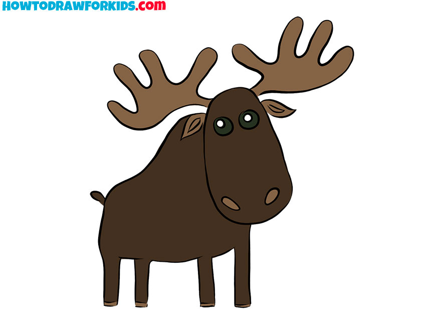 cartoon elk drawing guide