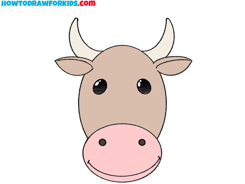 cow face drawing guide