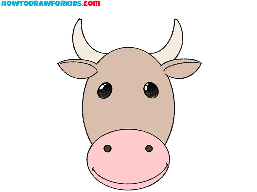 How to Draw a Cow Face Easy Drawing Tutorial For Kids