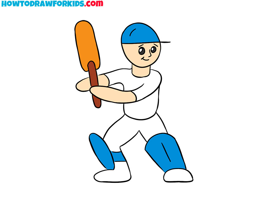 cricketer drawing lesson