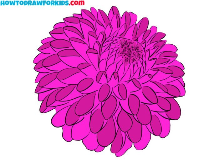 How to Draw a Dahlia Easy Drawing Tutorial For Kids