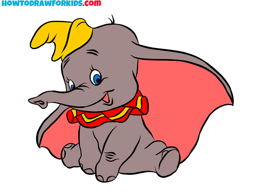 How to Draw Dumbo - Easy Drawing Tutorial For Kids