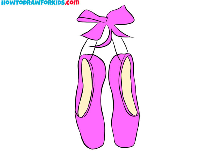 How to Draw Ballet Shoes Easy Drawing Tutorial For Kids
