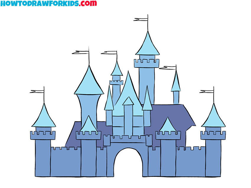 easy simple disney castle drawing