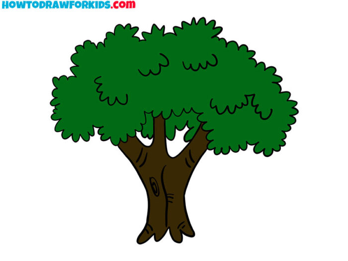 How to Draw an Oak Tree Easy Drawing Tutorial For Kids